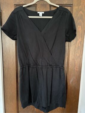 Daily Ritual Black Wrap Romper